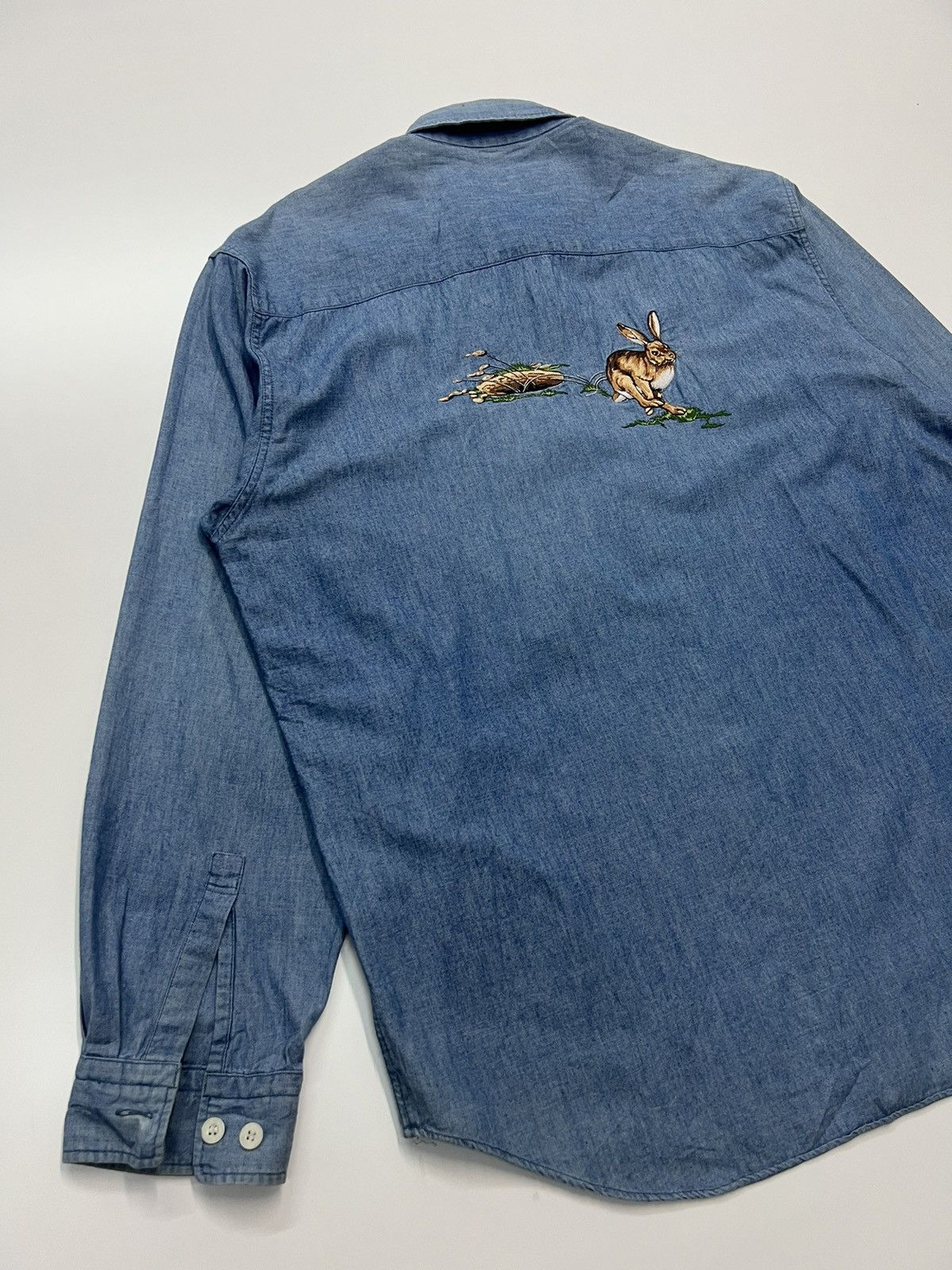 Japanese Brand × Vintage 🔥MISE ALL GREEN SHIRT ENBROIDERY Size US L / EU 52-54 / 3 - 9 Thumbnail