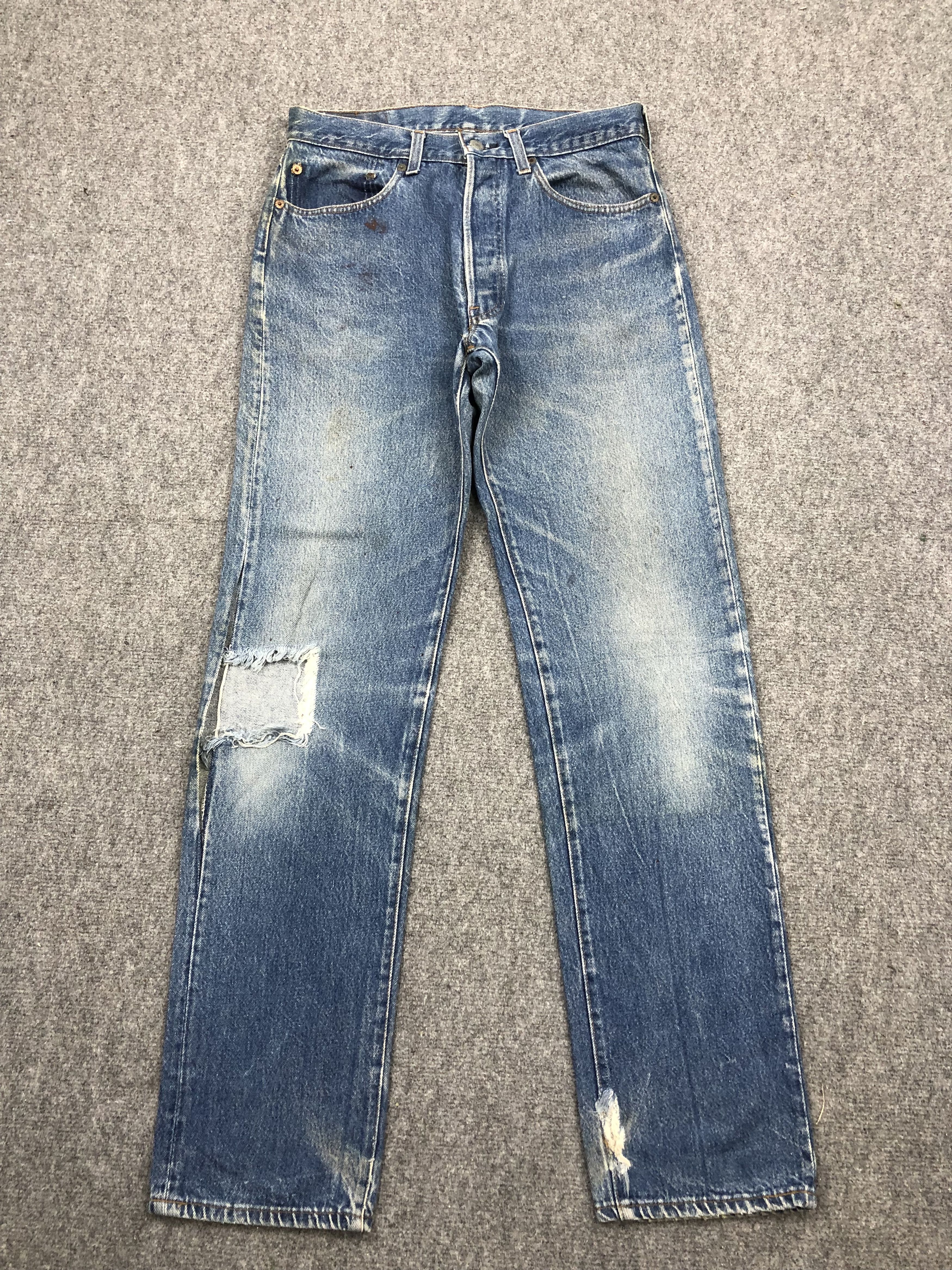 Levi's Vintage 80s Levis 501 Distressed Jeans DP1641 Size US 30 / EU 46 - 1 Thumbnail