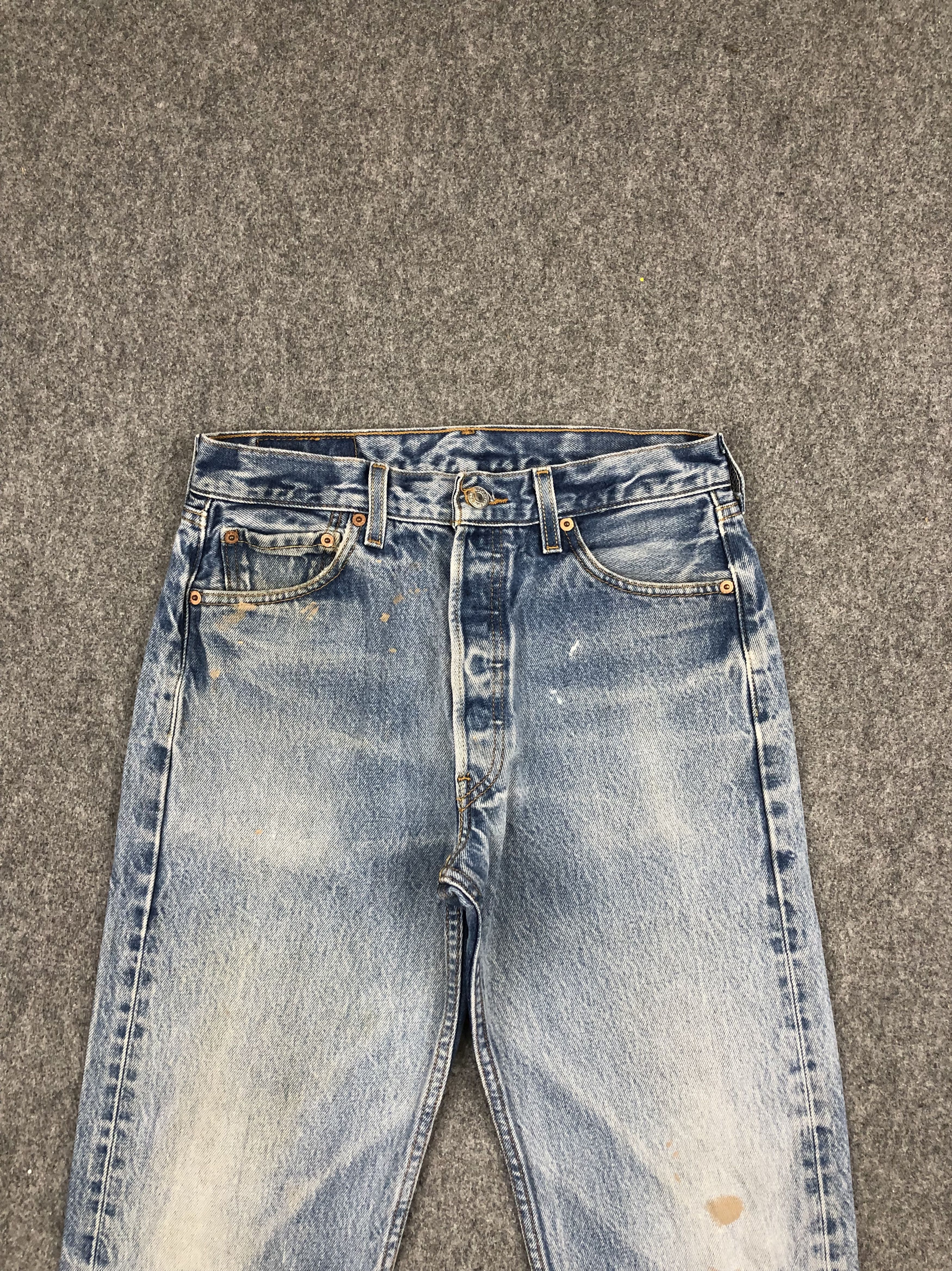 Levi's Vintage Levis 501 Distressed Blue Jeans DP1659 Size US 29 - 2 Thumbnail