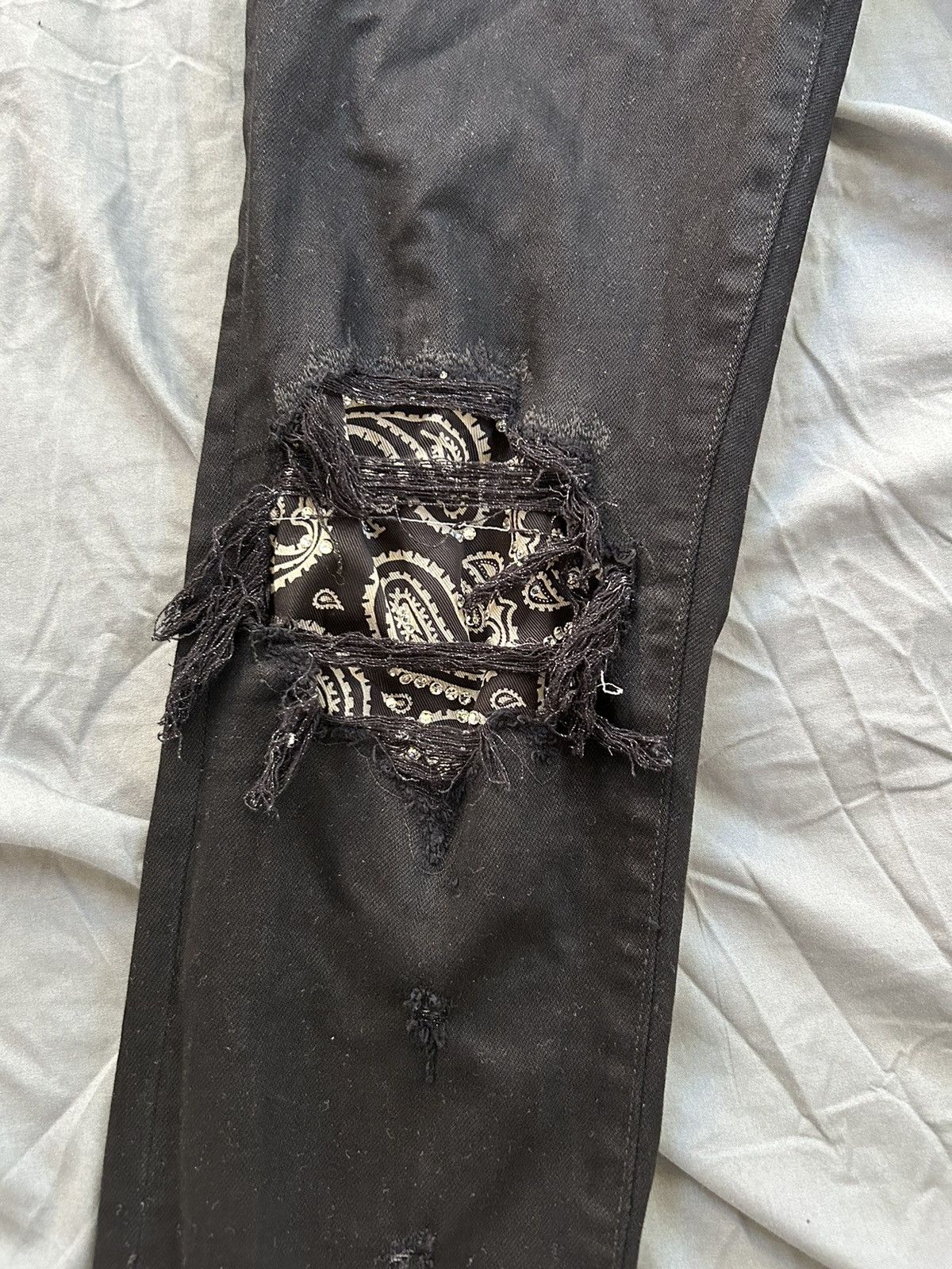 Amiri Amiri Bandana Crystal Denim Size US 31 - 3 Thumbnail