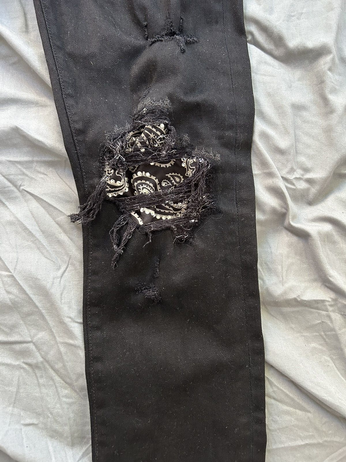 Amiri Amiri Bandana Crystal Denim Size US 31 - 2 Thumbnail