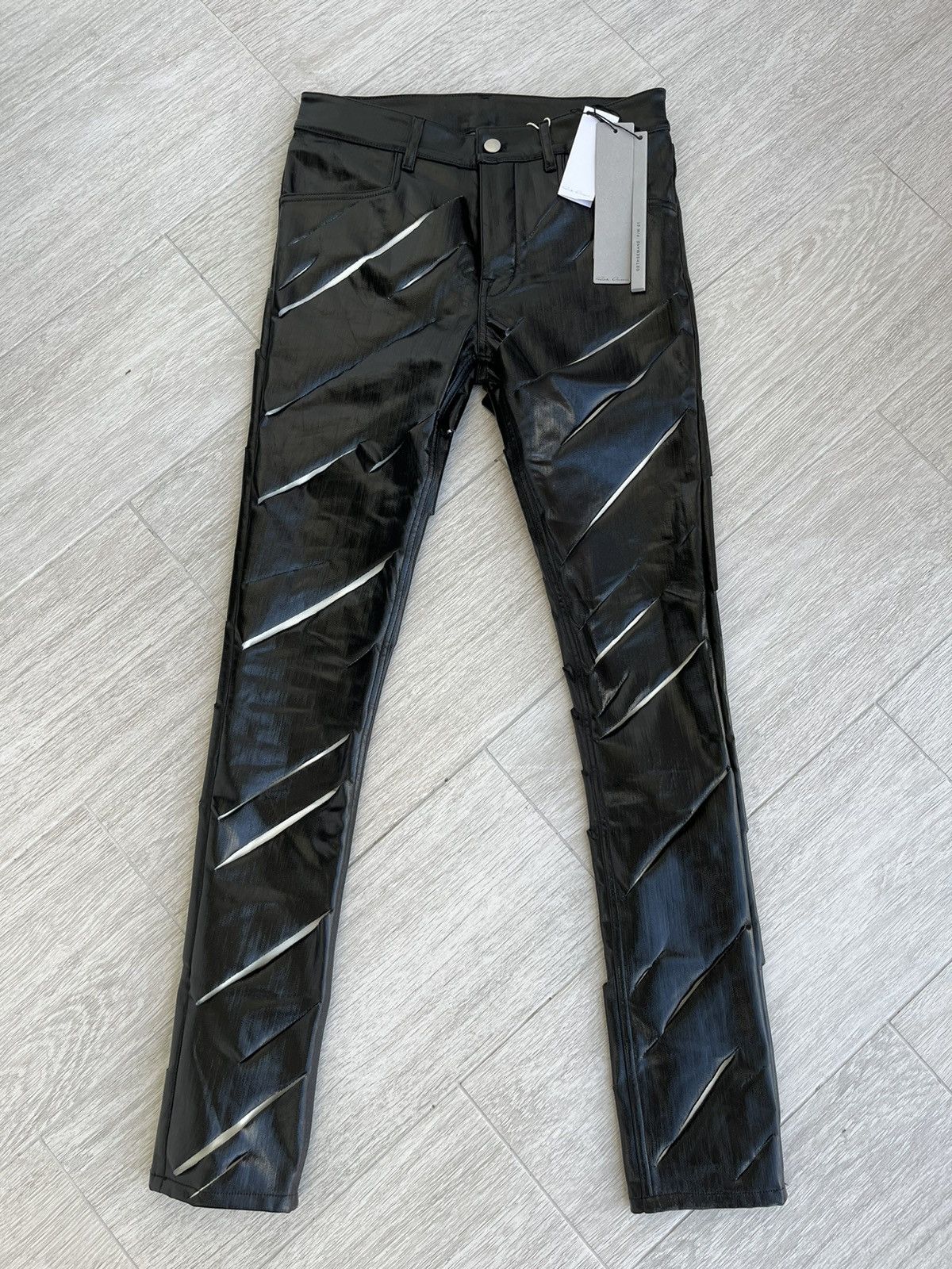 Rick Owens × Rick Owens Drkshdw NEW 🔥 1:1 COATED SLASHED DENIM SEEN ON BLOODY OSIRIS CARTI Size 27" / US 4 / IT 40 - 1 Thumbnail