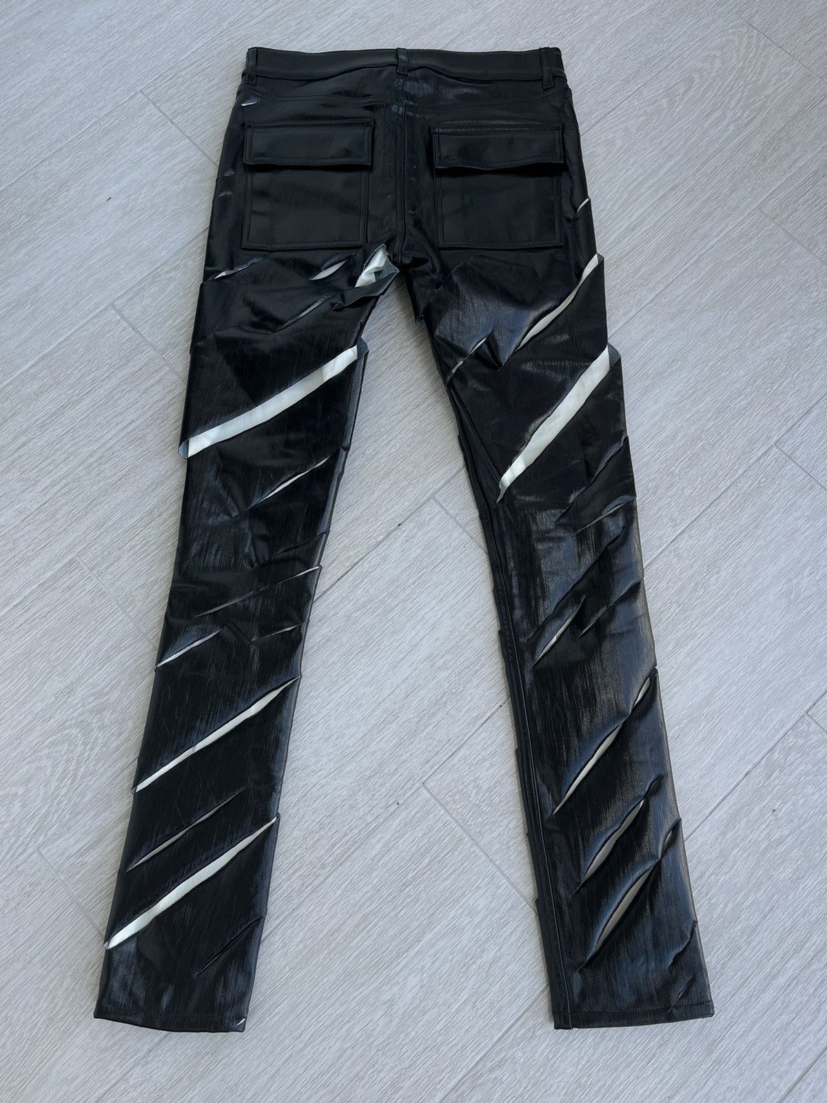 Rick Owens × Rick Owens Drkshdw NEW 🔥 1:1 COATED SLASHED DENIM SEEN ON BLOODY OSIRIS CARTI Size 27" / US 4 / IT 40 - 3 Thumbnail