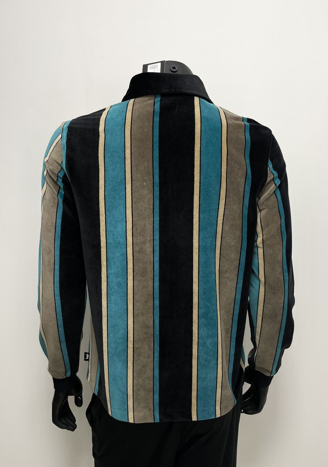 Stussy Stussy Roland Striped Velours Full Zip Shirt Size US S / EU 44-46 / 1 - 5 Thumbnail