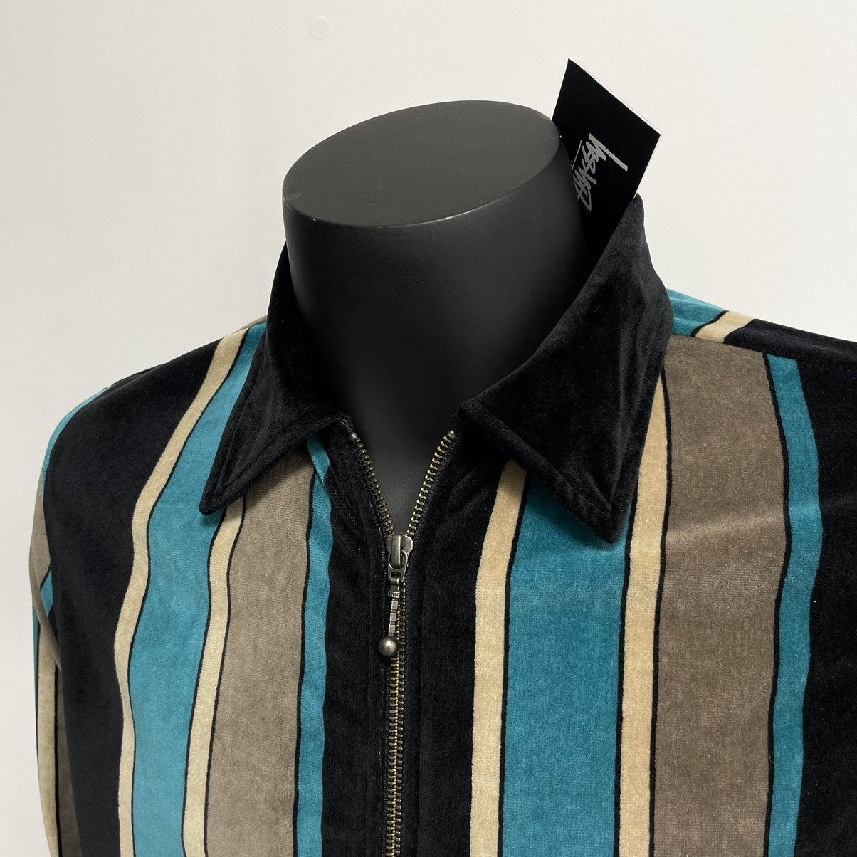 Stussy Stussy Roland Striped Velours Full Zip Shirt Size US S / EU 44-46 / 1 - 4 Thumbnail