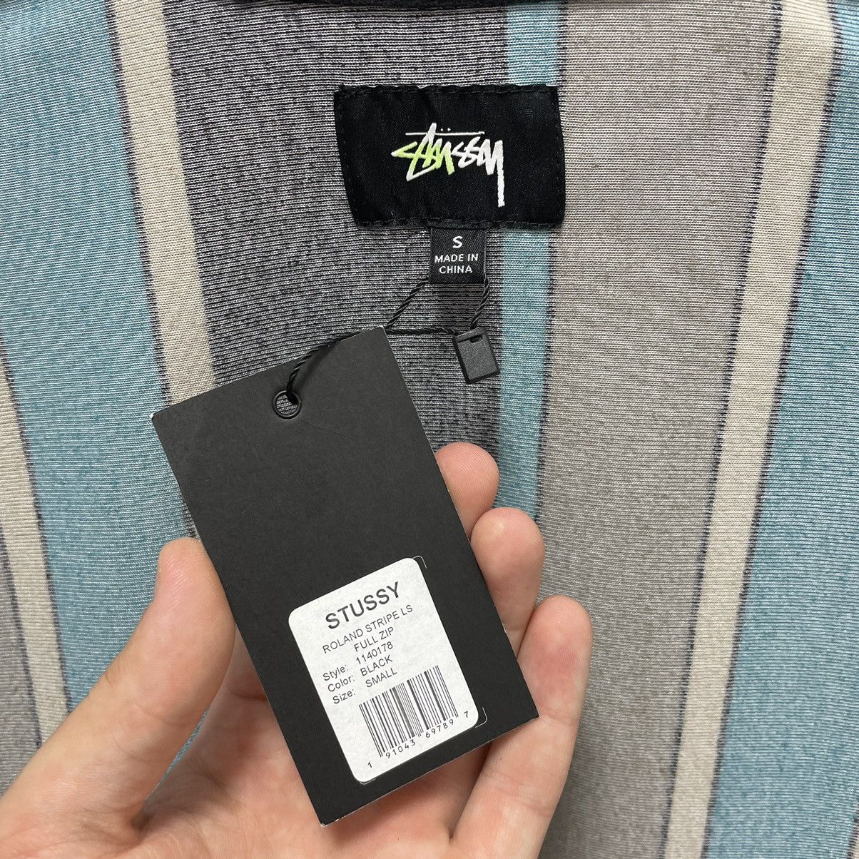 Stussy Stussy Roland Striped Velours Full Zip Shirt Size US S / EU 44-46 / 1 - 8 Thumbnail
