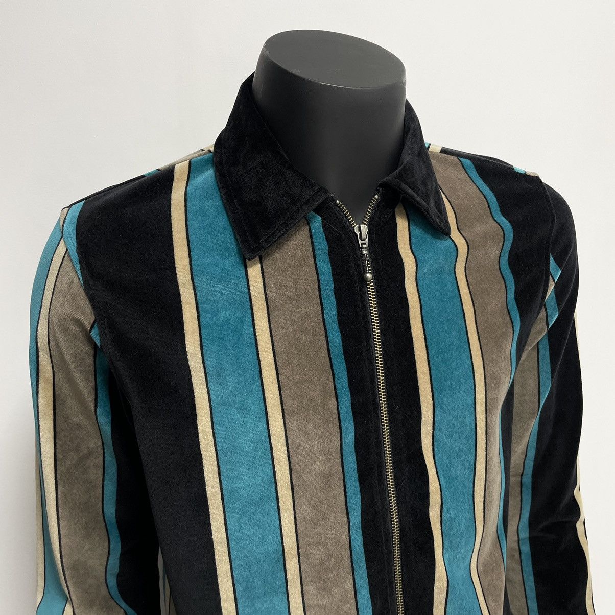 Stussy Stussy Roland Striped Velours Full Zip Shirt Size US S / EU 44-46 / 1 - 3 Thumbnail