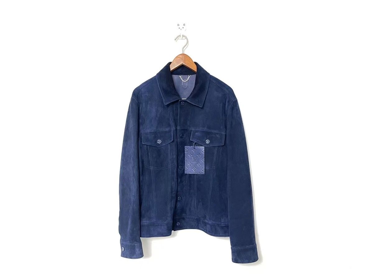 Louis Vuitton Suede Denim Jacket Night Blue. Size 48