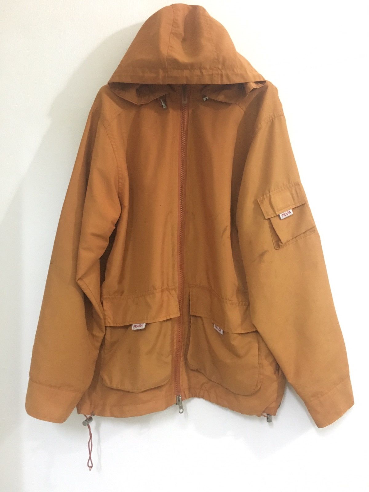 FINAL DROP!!! Men's Prada Full Zip Hooded Windbreaker Art. SGV126 Mat. 09W Made In Italy Authentic Geniuene