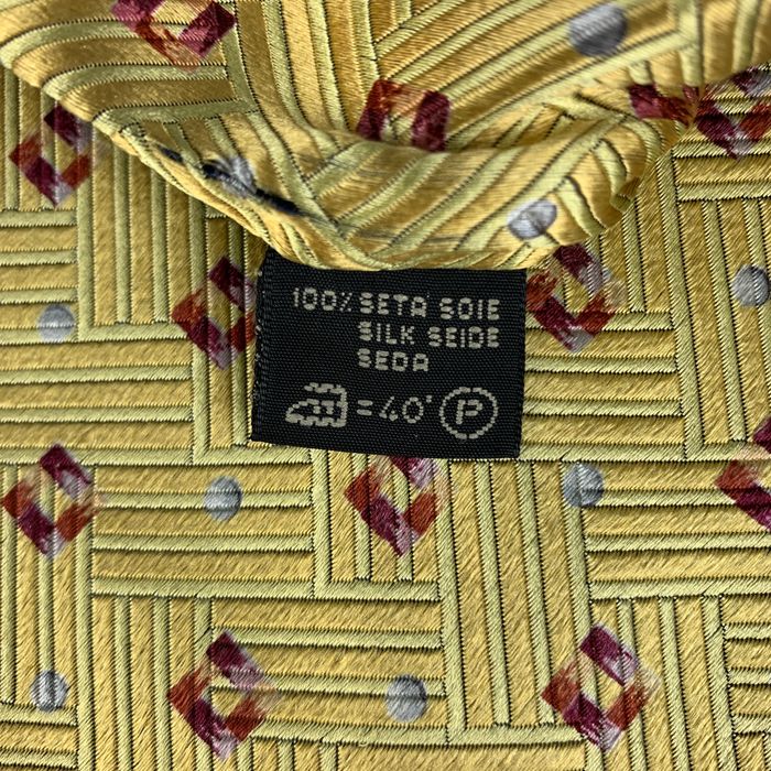 Ermenegildo Zegna Yellow Brown Rhombus Tie Grailed