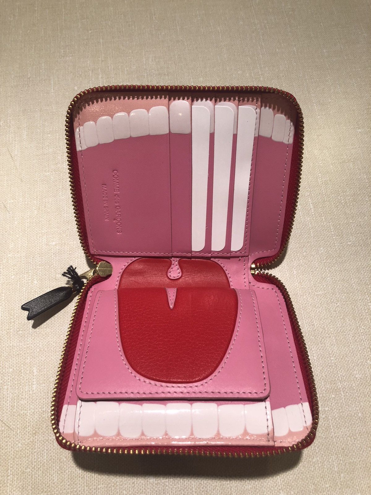 Comme des Garcons Teeth Tongue Zip Wallet Grailed