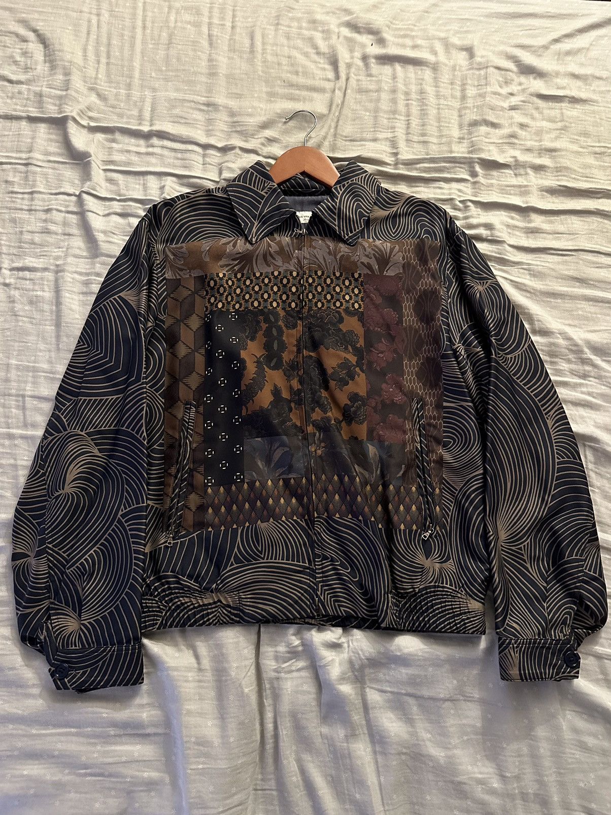 Pre-owned Dries Van Noten S/s 18 Bomber Jacket In Navy