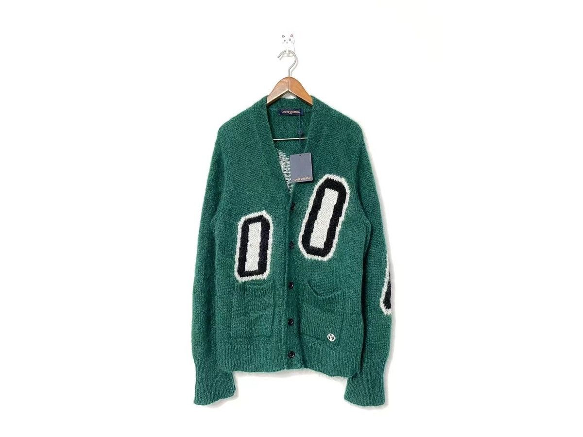 image of Louis Vuitton Green Mohair Cardigan, Men's (Size Small)