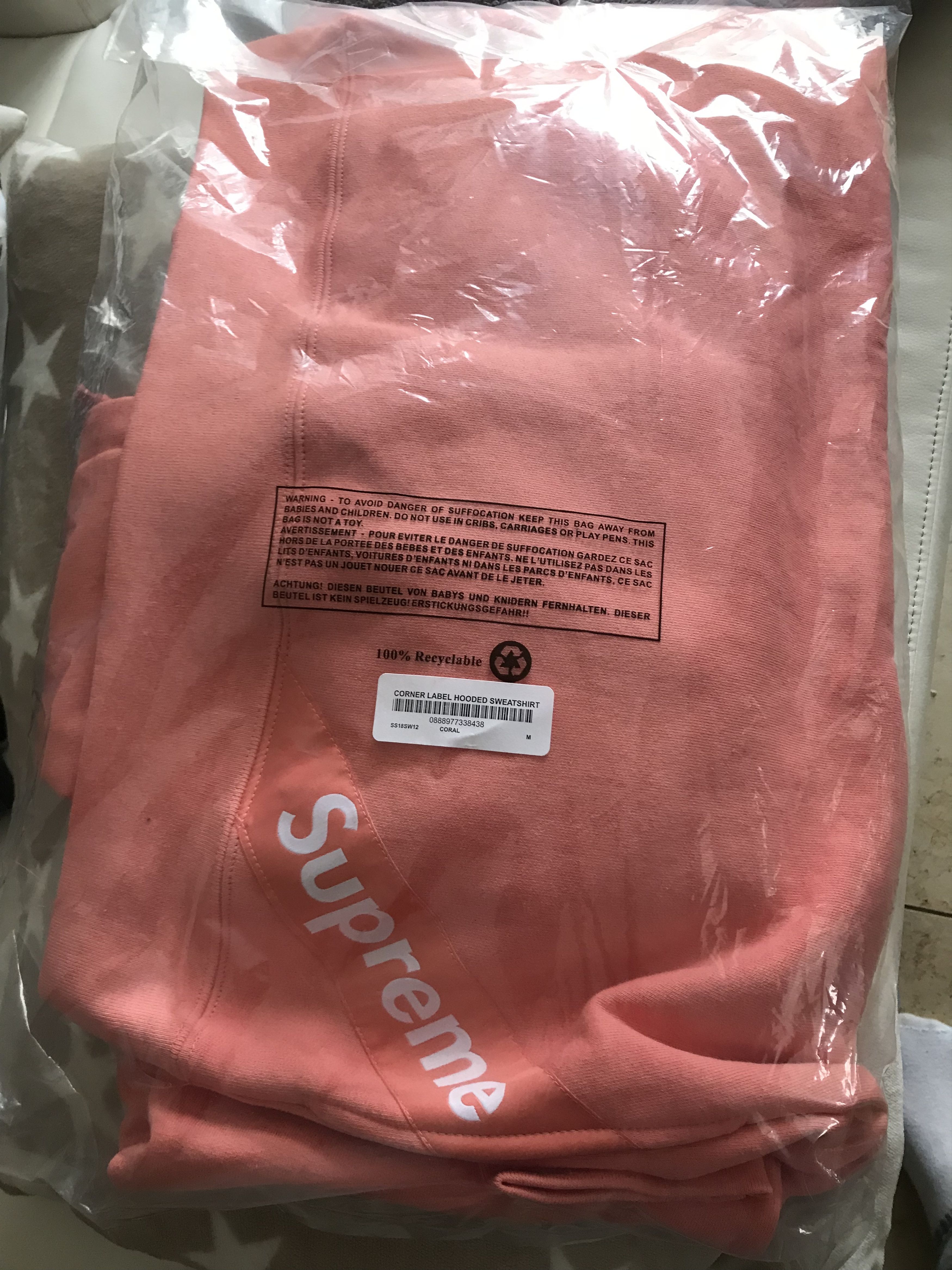 Supreme Corner Label Coral Hoodie Supreme week 2 | Grailed