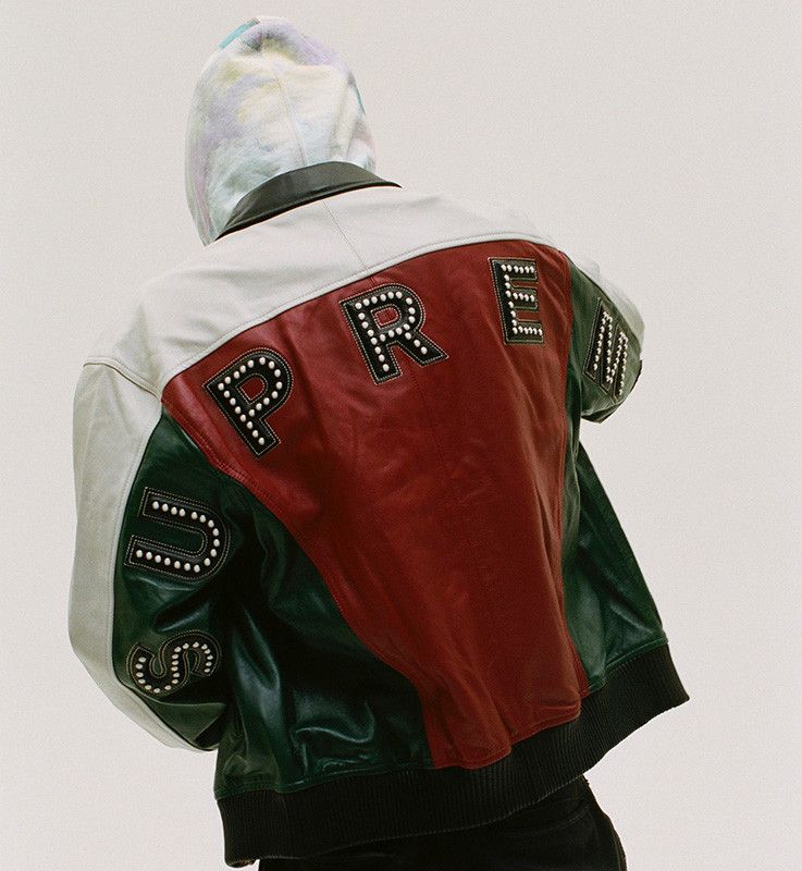 Supreme arc logo leather jacket deals