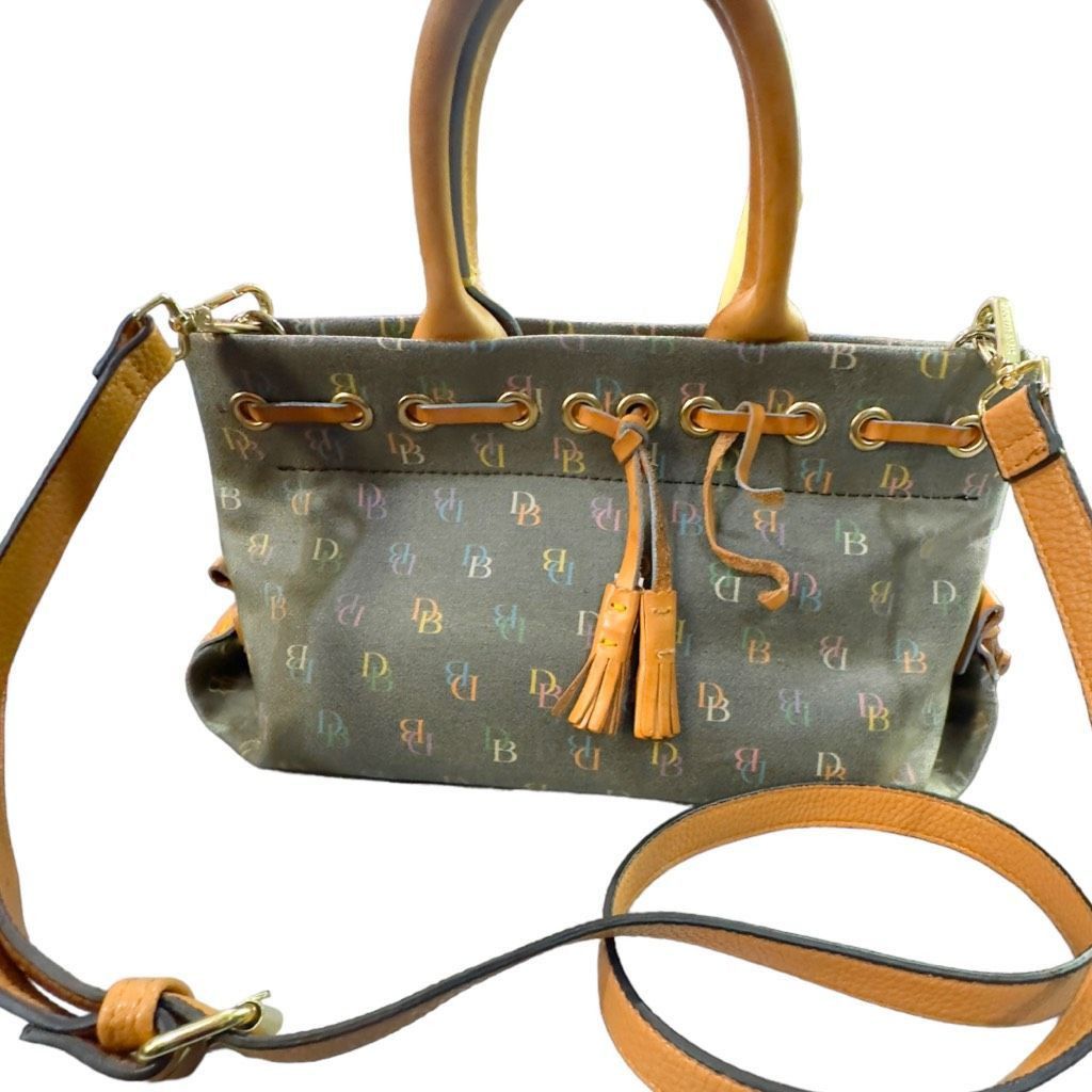 DOONEY & BOURKE Vintage Black Colorful Monogram Y2K Canvas L