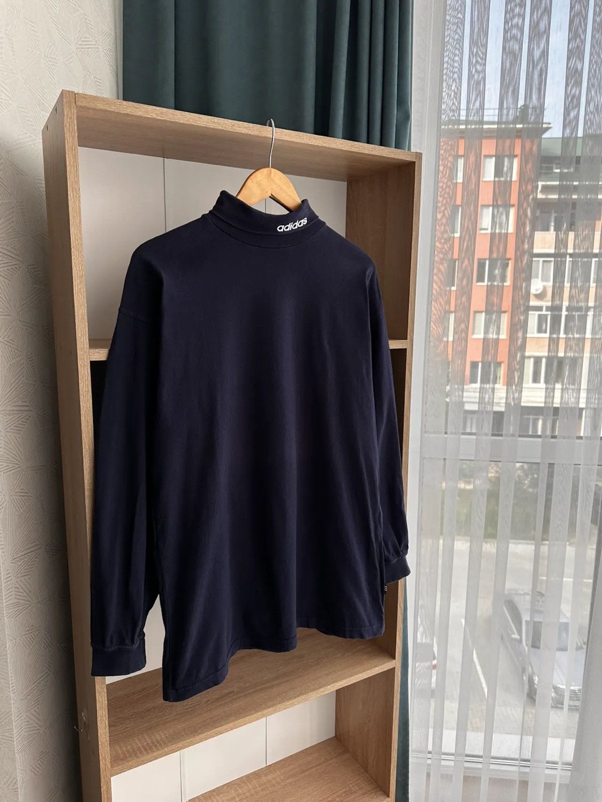 Vintage Adidas Streetwear Navy Turtleneck Sweatshirt
