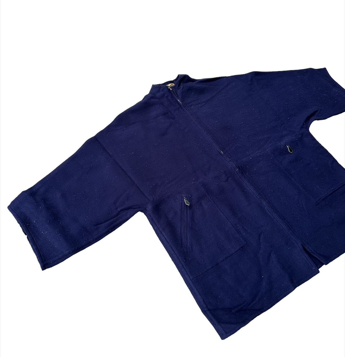 Hermes 🔥Authentic🔥Vintage 80s Hermes oversize wool jacket riri zip Size M / US 6-8 / IT 42-44 - 3 Thumbnail