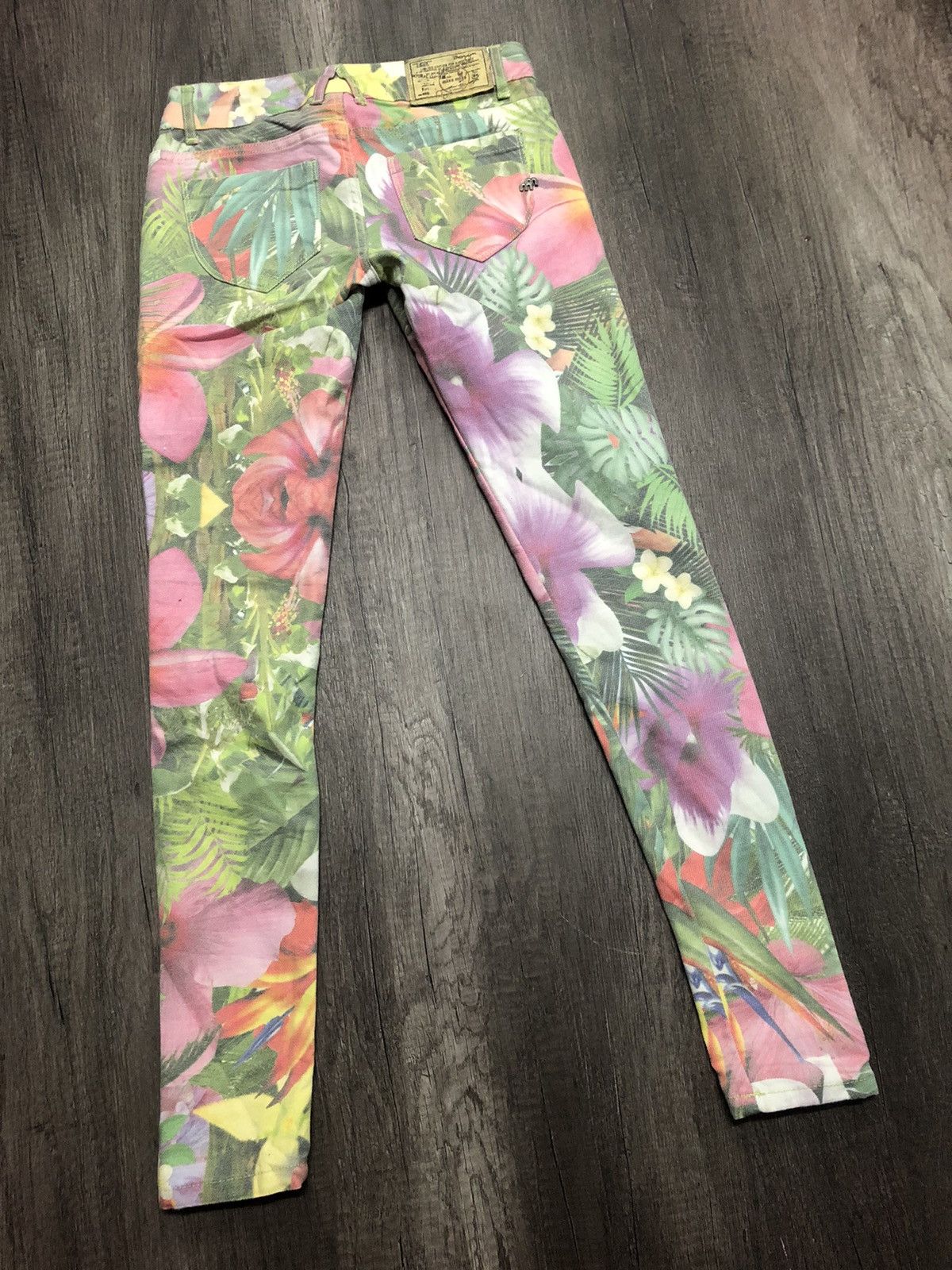 Vintage Miss Miss Denim Jeans Fullprint Flower Size 28" / US 6 / IT 42 - 2 Thumbnail