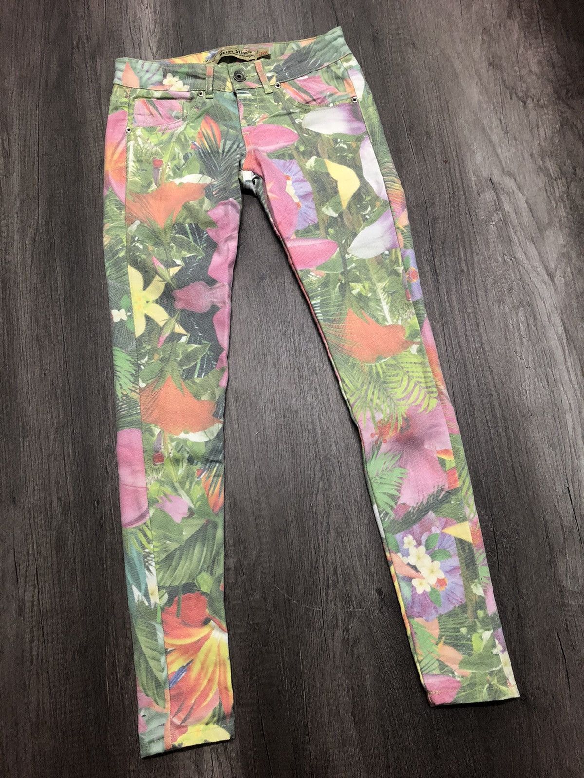 Vintage Miss Miss Denim Jeans Fullprint Flower Size 28" / US 6 / IT 42 - 1 Thumbnail