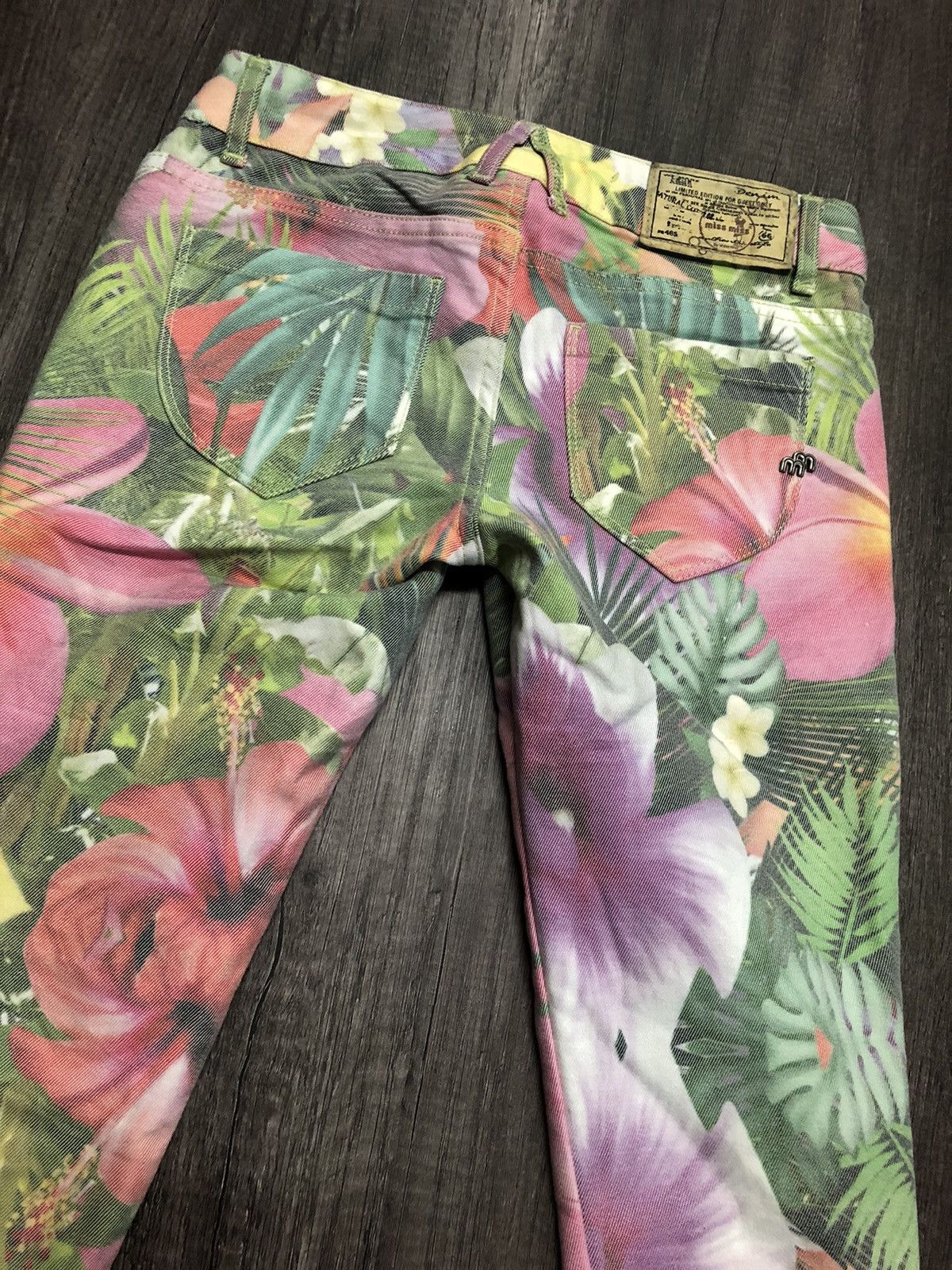 Vintage Miss Miss Denim Jeans Fullprint Flower Size 28" / US 6 / IT 42 - 4 Thumbnail