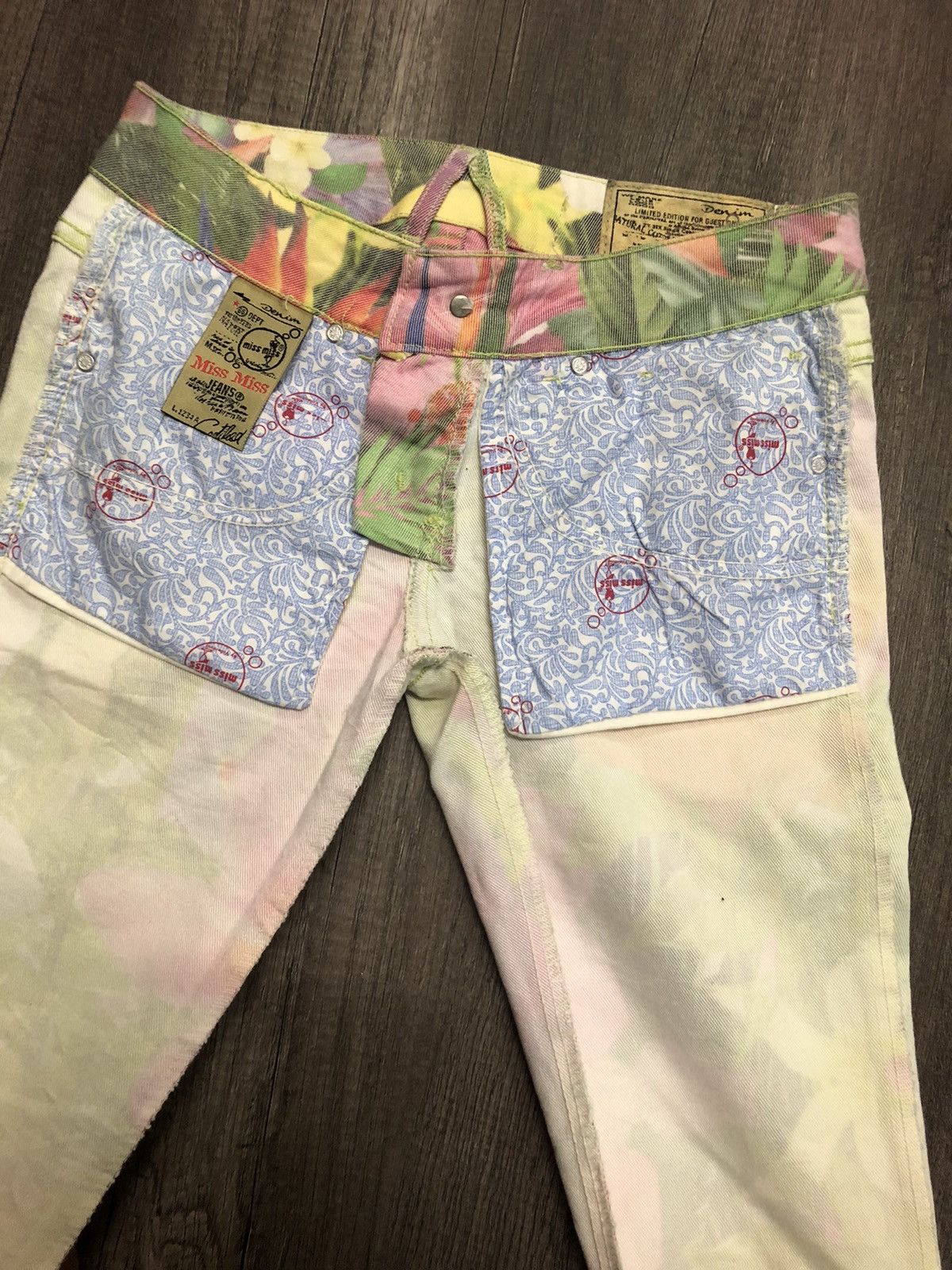 Vintage Miss Miss Denim Jeans Fullprint Flower Size 28" / US 6 / IT 42 - 13 Thumbnail