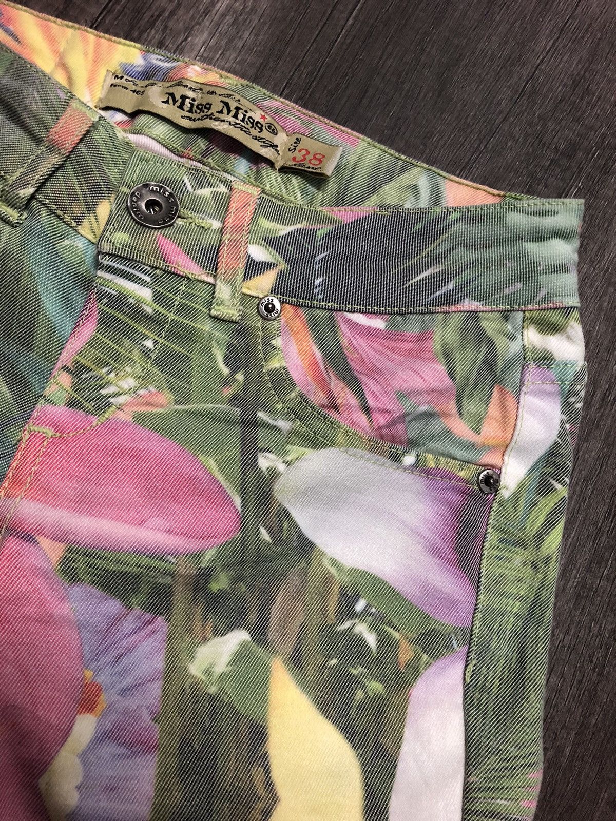 Vintage Miss Miss Denim Jeans Fullprint Flower Size 28" / US 6 / IT 42 - 7 Thumbnail