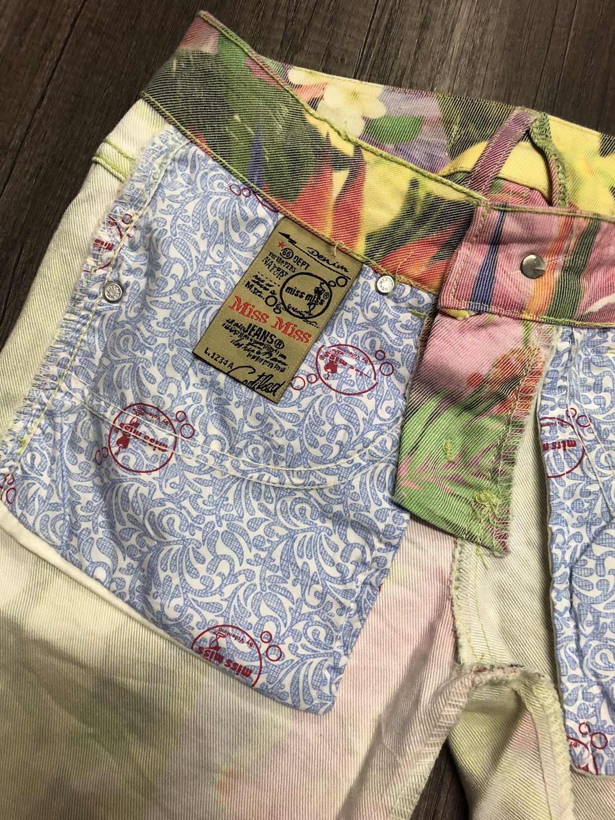 Vintage Miss Miss Denim Jeans Fullprint Flower Size 28" / US 6 / IT 42 - 14 Thumbnail