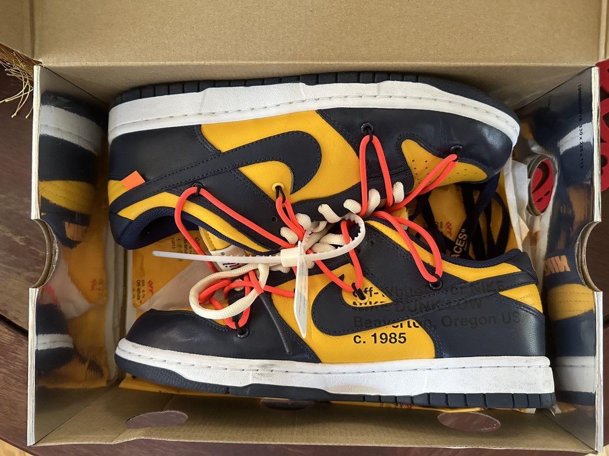 Pre-owned Nike X Off White Off-white X Dunk Low ‘university Gold” Shoes In Yellow