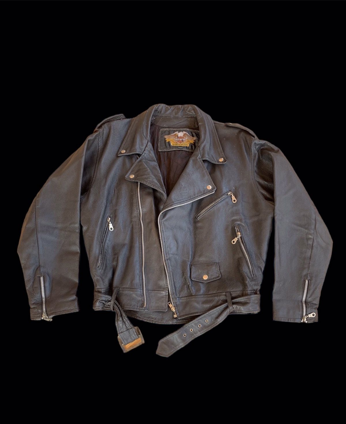 Retro Leather Biker Jacket HGX0021