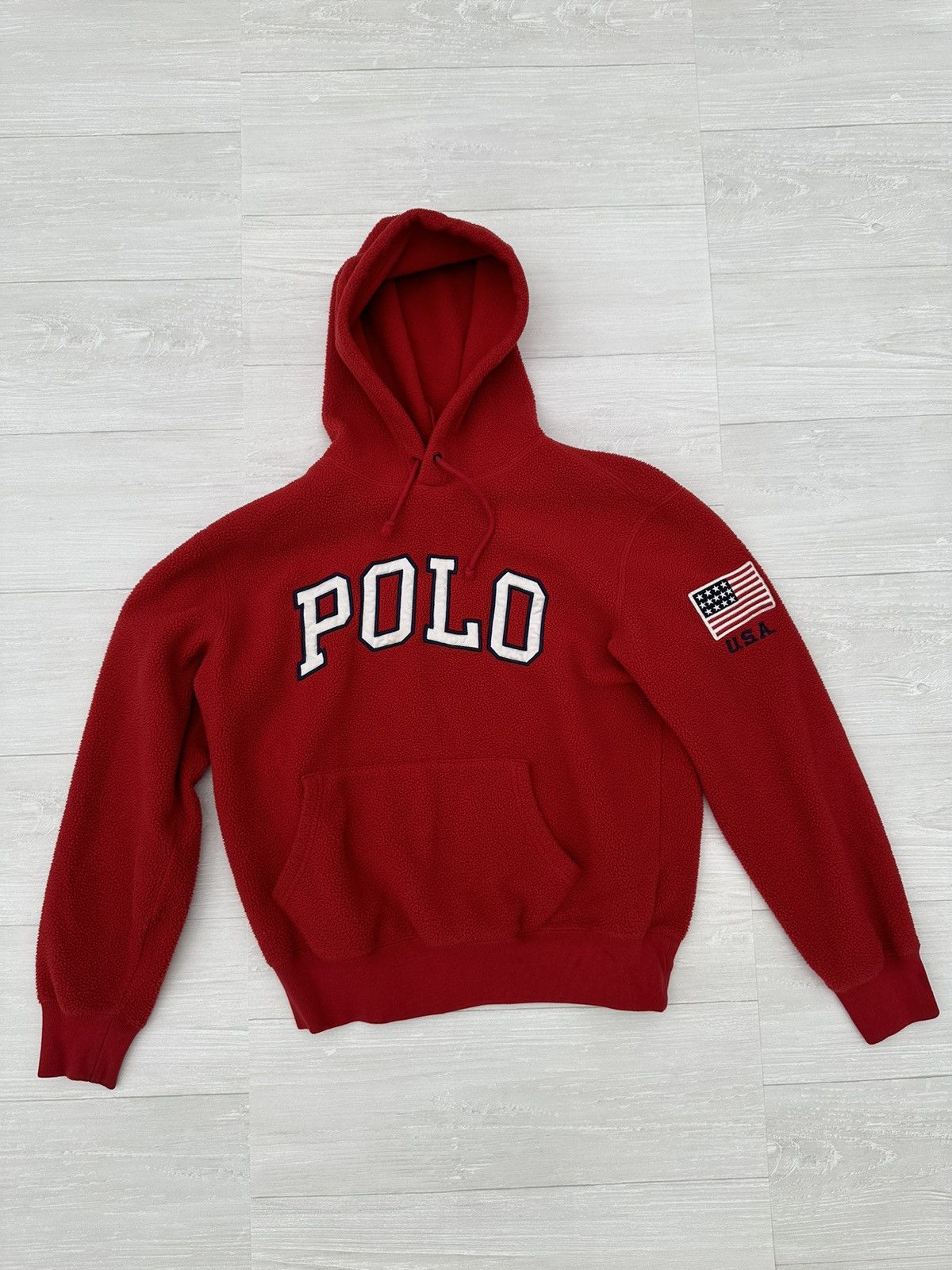 STRIPE POLO HOODIE / RED
