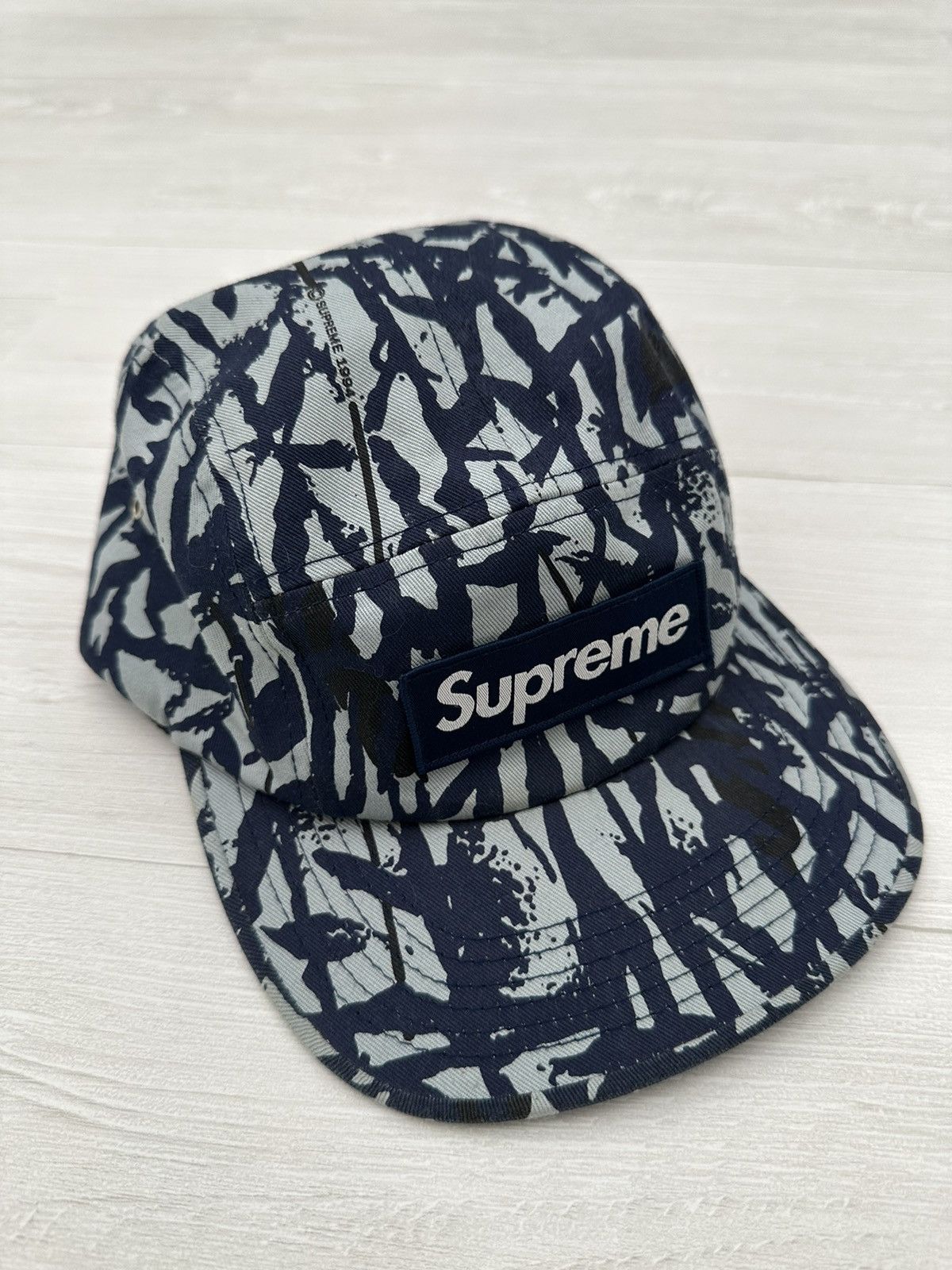 image of Supreme Ss13 Blue Reed 5 Panel Camp Cap Camo, Men's