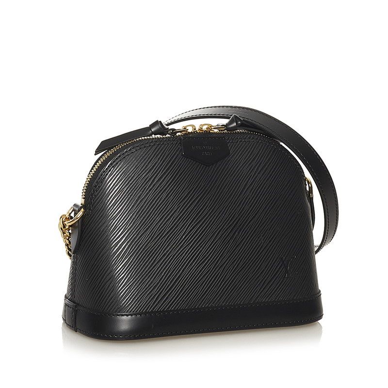 Louis Vuitton Epi Alma Mini Chain Shoulder Bag Leather Noir Black