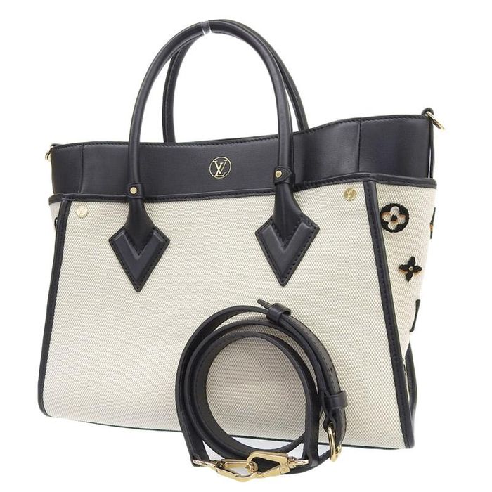 Louis Vuitton Louis Vuitton 2 Way Bag On My Side MM Beige x Noir