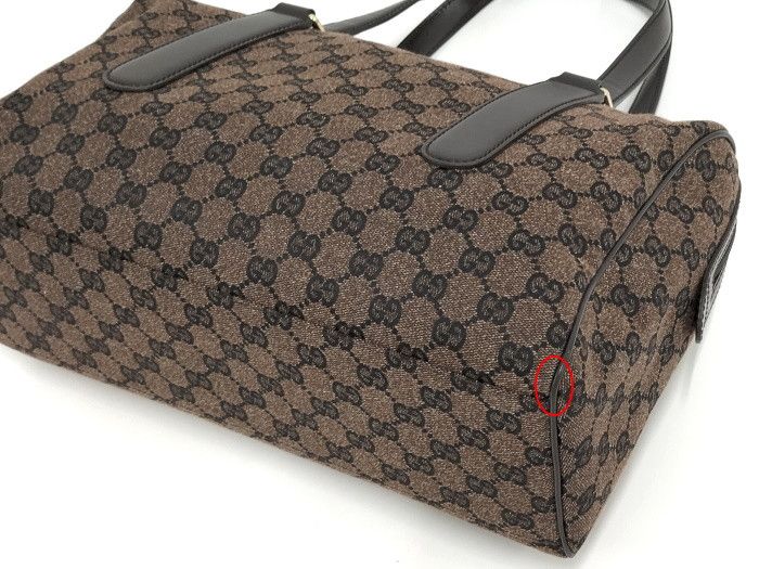 Gucci GG Canvas Boston Handbag Shoulder Bag Canvas Brown