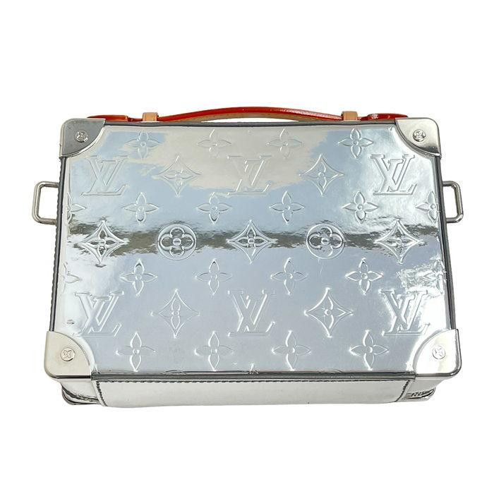 Louis Vuitton Monogram Mirror Handle Soft Trunk Shoulder Bag Metal Silver