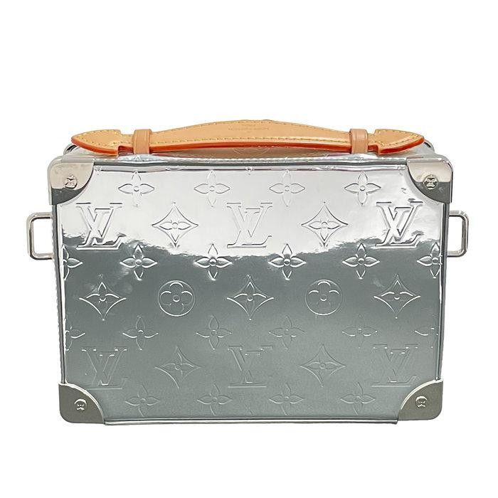 Louis Vuitton Monogram Mirror Handle Soft Trunk Shoulder Bag Metal Silver