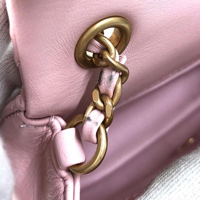 Chanel Mini Matelasse Heart Charm Chain Shoulder Bag Lambskin Pink Gold Hardware
