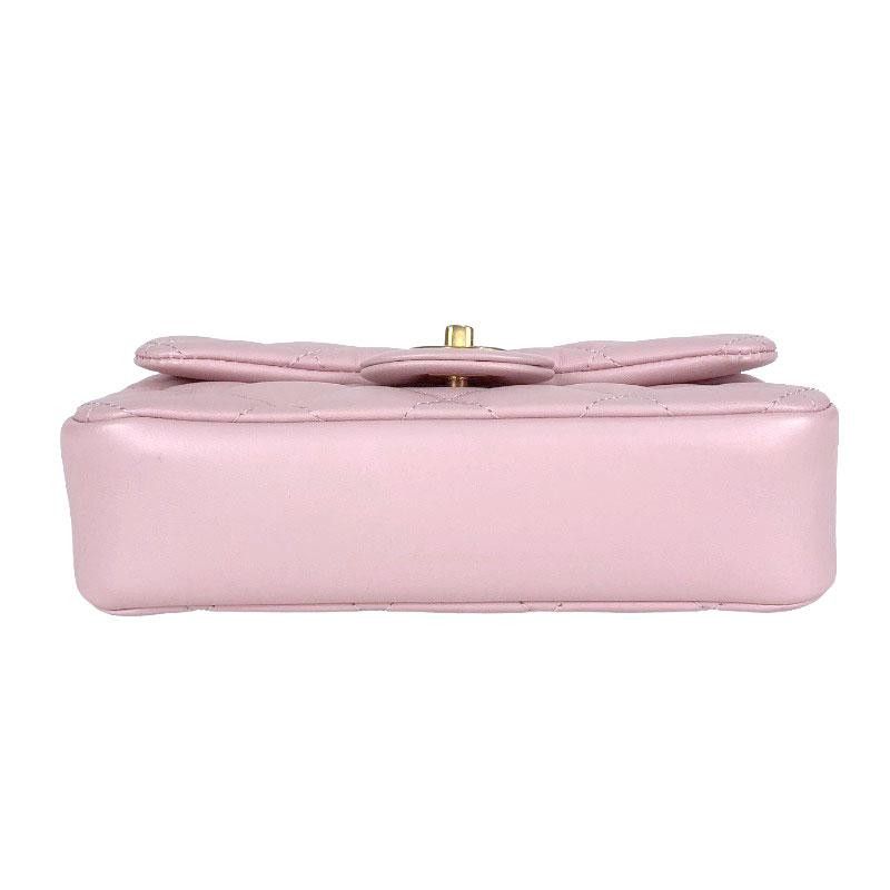 Chanel Mini Matelasse Heart Charm Chain Shoulder Bag Lambskin Pink Gold Hardware