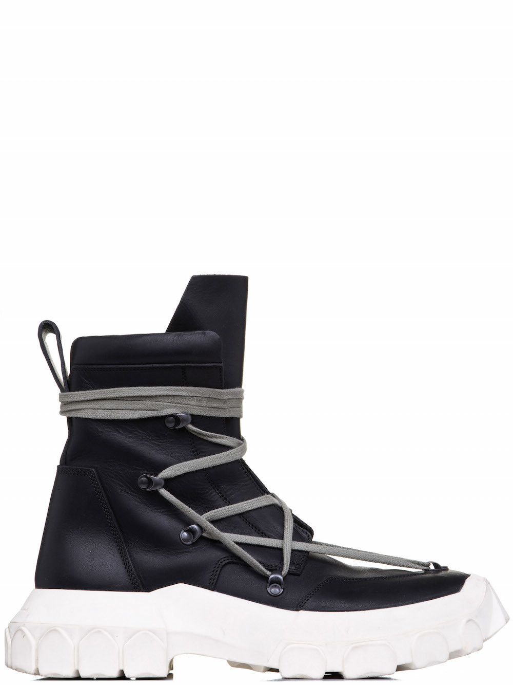 Pre-owned Rick Owens Ss18 Dirt Off-the-runway Laceup Hiking Boots In Black