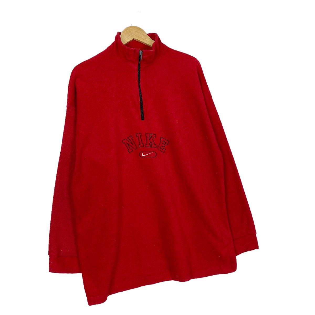 Nike Vintage 00's Nike Swoosh Big Logo Half Zip Fleece Size US L / EU 52-54 / 3 - 3 Thumbnail