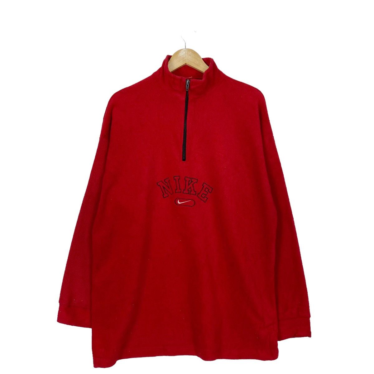 Nike Vintage 00's Nike Swoosh Big Logo Half Zip Fleece Size US L / EU 52-54 / 3 - 1 Thumbnail