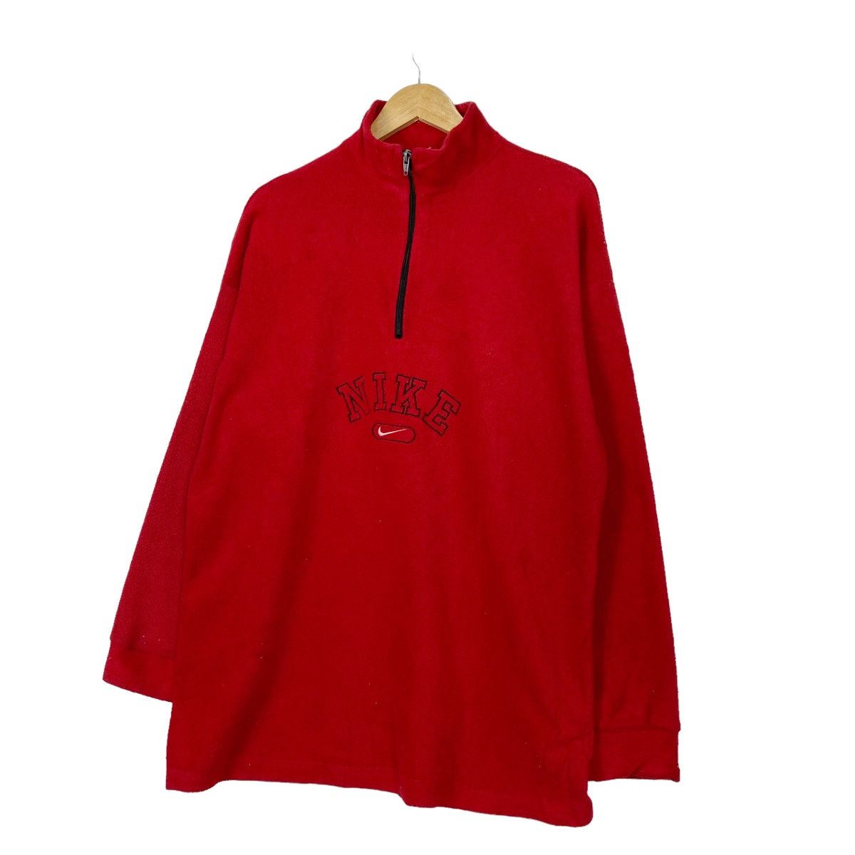 Nike Vintage 00's Nike Swoosh Big Logo Half Zip Fleece Size US L / EU 52-54 / 3 - 2 Thumbnail