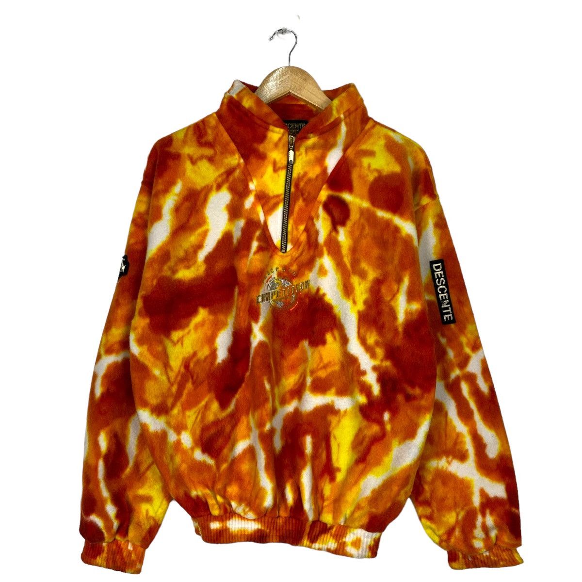 🔥 RIOT 🔥 Vintage 90s Descente Rare Design Halfzip Fleece
