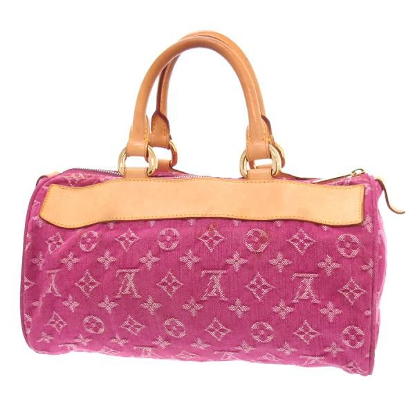 LOUIS VUITTON Neo Speedy Denim Monogram Satchel Bag Pink