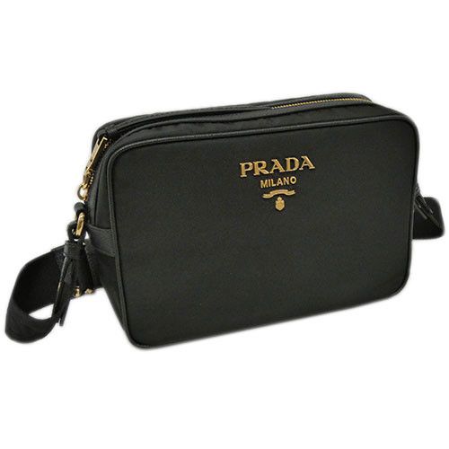 Prada bandoliera tessuto online saffiano nero