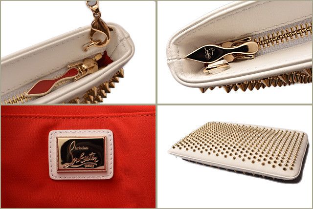 CHRISTIAN LOUBOUTIN Paloma red gold spike stud pink shoulder chain clutch  bag