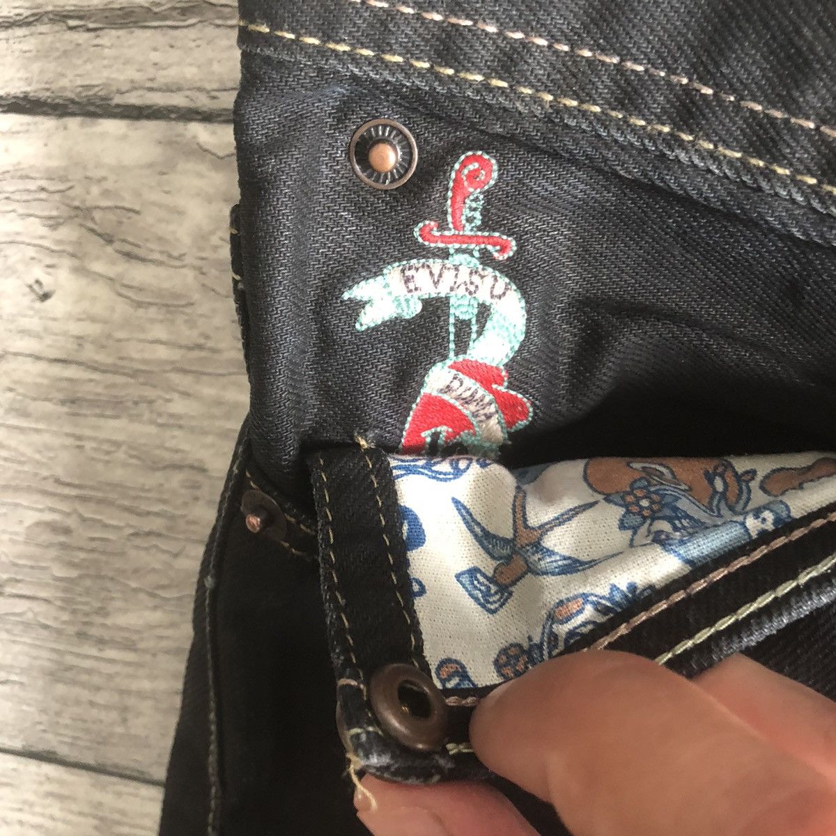 Evisu × Puma 💣 Y2K Evisu x Puma black waxed pant Streetwear Size US 32 / EU 48 - 7 Thumbnail