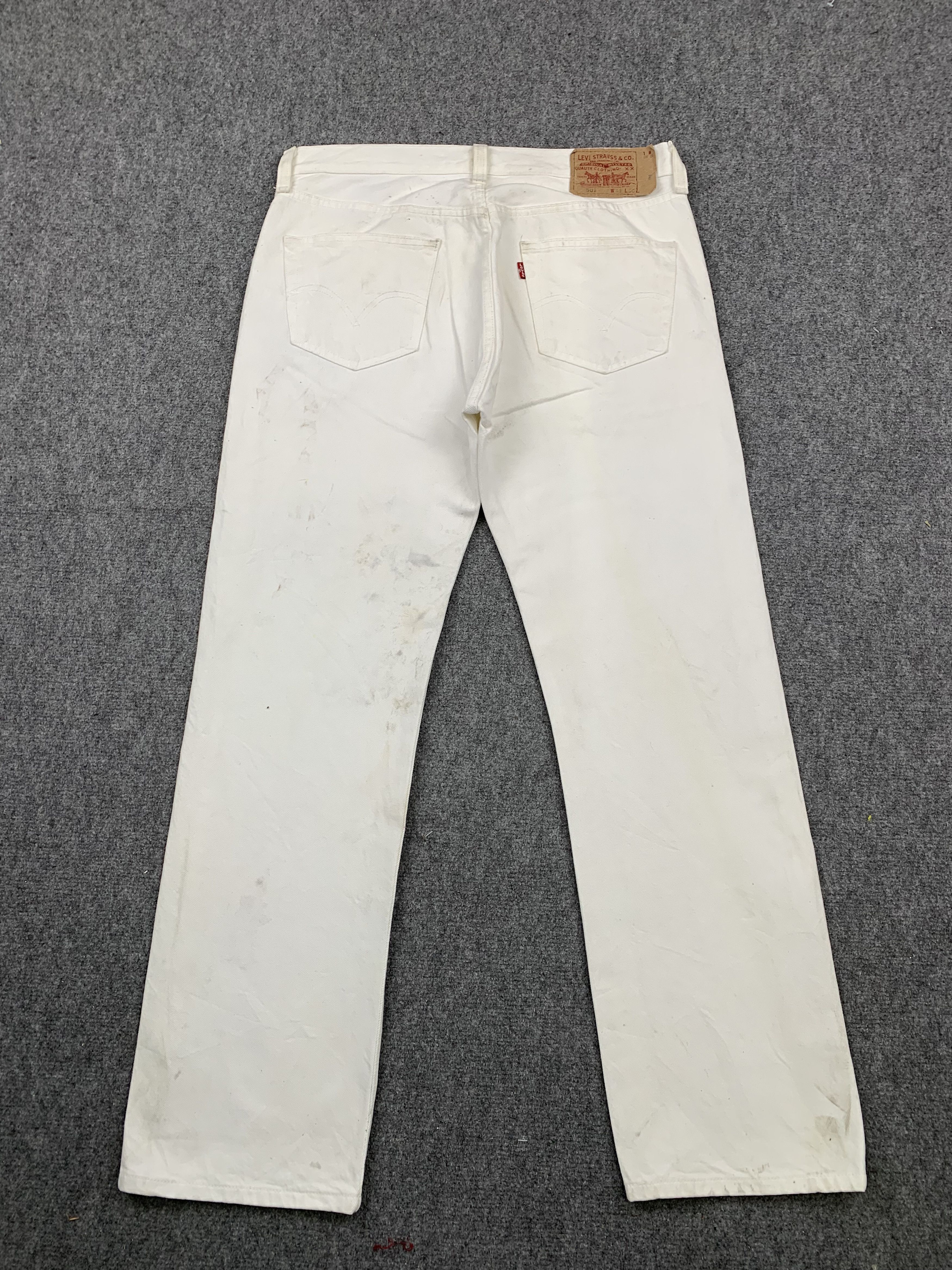 Levi's × Vintage Vintage Levis 501 White Jeans Size US 33 - 3 Thumbnail