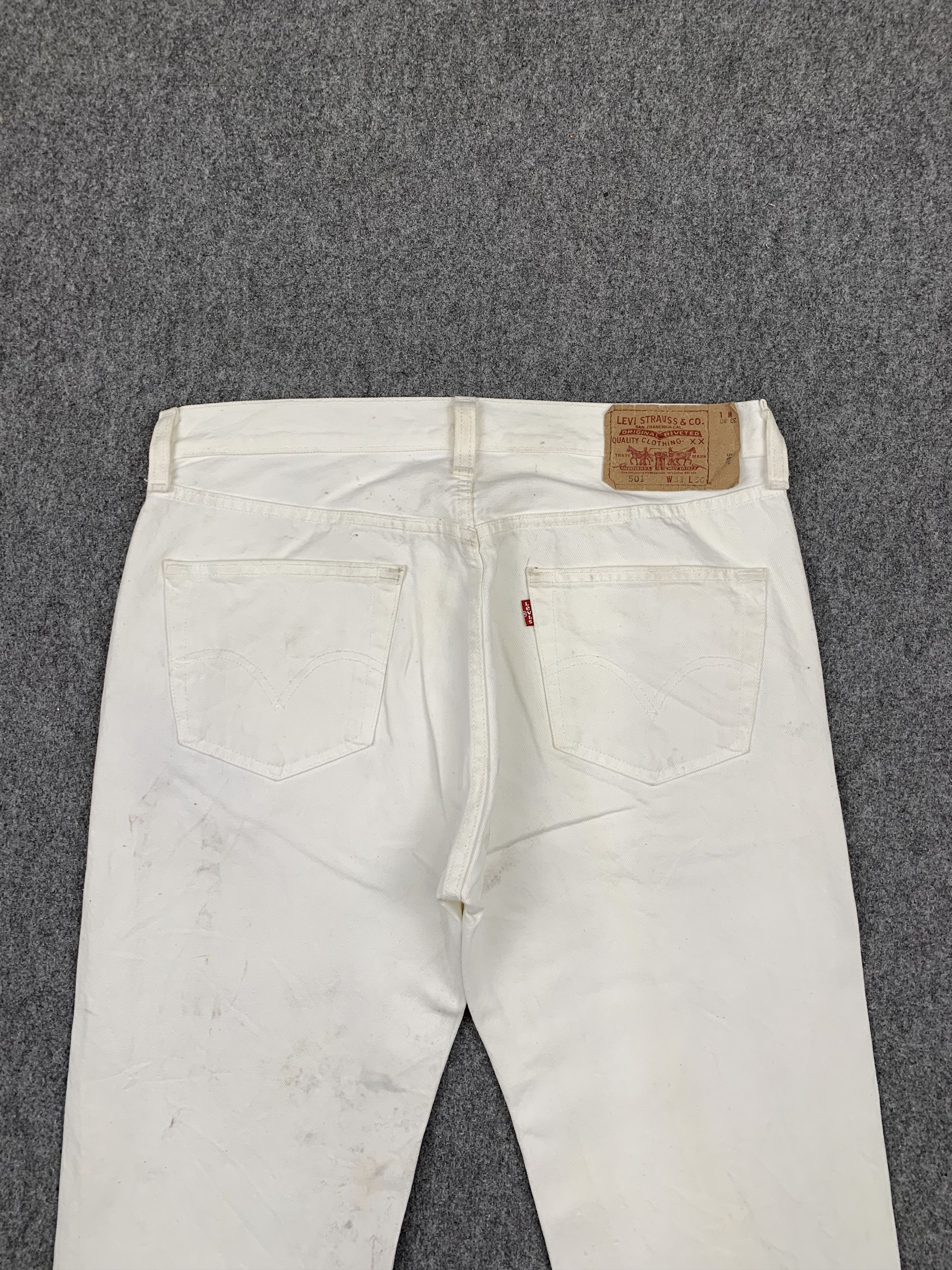 Levi's × Vintage Vintage Levis 501 White Jeans Size US 33 - 4 Thumbnail